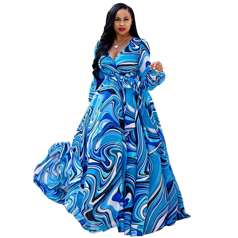Nina Parker plus Size Dresses Beach Chiffon Dress Flower Floral Print Swing Dress Dress