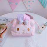My Melody Bag Cartoon Large Capacity Cosmetic Bag Cute Girl Portable Storage Bag Simple Multi-Functional Small Square Bag Kulomi
