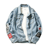 Paisley Denim Jacket Spring and Autumn Leisure Denim Jacket for Men