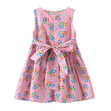 Girl Dress Striped Flower Sleeveless Dress Summer