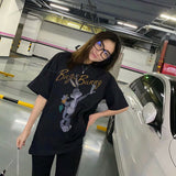 Bugs Bunny Shirt Summer Printed Loose round Neck T-shirt for Women