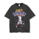 Kobe Shirt Kobe Short-Sleeved T-shirt Small Neckline Loose Heavy round Neck