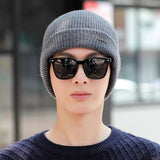 Mens Winter Hats Men's Hat Autumn and Winter Casual Knitted Hat Warm Pullover Cap