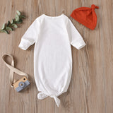 Knotted Baby Gown Baby Sleeping Bag Cotton Baby Belly Protection Anti-Kicking Blanket Pajamas