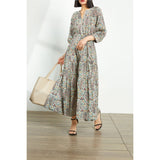 Daisy Buchanan Dress Vintage Printed Long Dress V-neck Dress