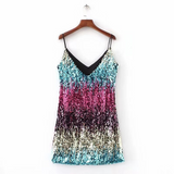 Olivia Wilde Dress Sexy Suspenders Slim-Fit Sequined Formal Dress