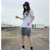 Women's Cargo Shorts Workwear Shorts Women's Summer Loose Straight Bermuda Shorts
