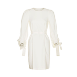 Women Spring Dress Spring and Autumn Long Sleeve Loose Dress Lantern Sleeve Tied Belt Dress for Women