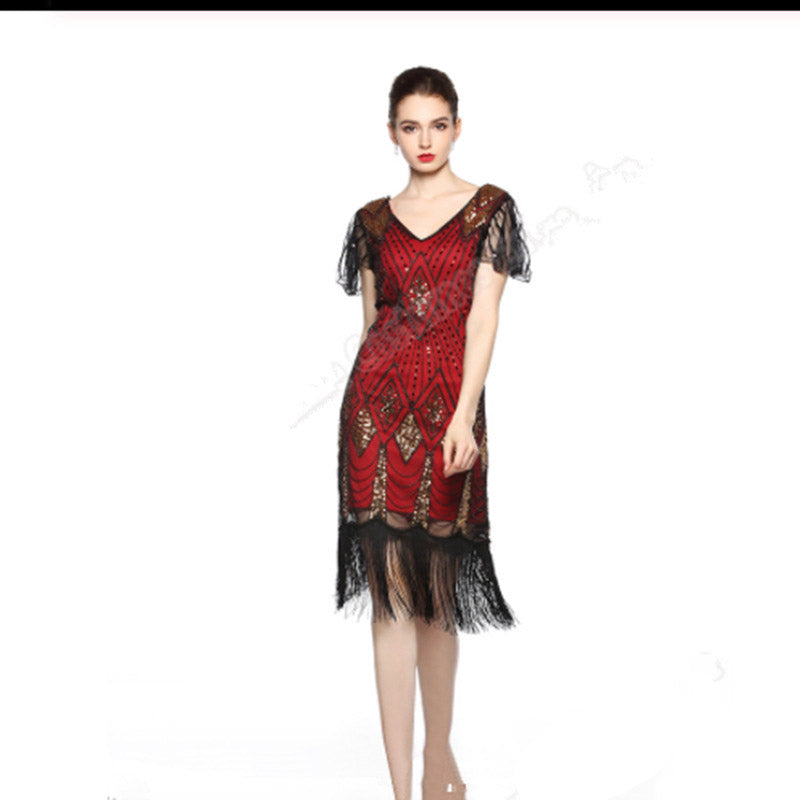 1920S Dress Sequined Dress Costume Retro Sequins Dress