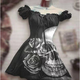 Skull Dress Skull Print Fashion Skirt Dress