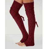 Winter Chunky Cable Thick Knit Thigh High Socks Long Stockings Boot Autumn and Winter below the Knee Warm Woolen Yarn Socks Women
