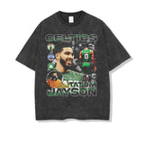 Jason Tatum Shirt NBA Jason Tatum Vintage Printed Short Sleeve T-shirt Hip Hop