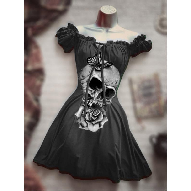 Skull Dress Skull Print Fashion Skirt Dress