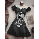 Skull Dress Skull Print Fashion Skirt Dress