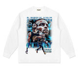 Stephen Curry Shirt Curry Printed Long-Sleeved T-shirt Loose Heavy Distressed