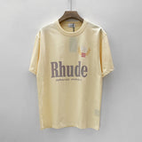 Rhude T Shirt Limited Rhude Casual Hip Hop Summer Loose round Neck