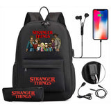 Stranger Things Hellfire Club Backpack USB Charging Backpack Student