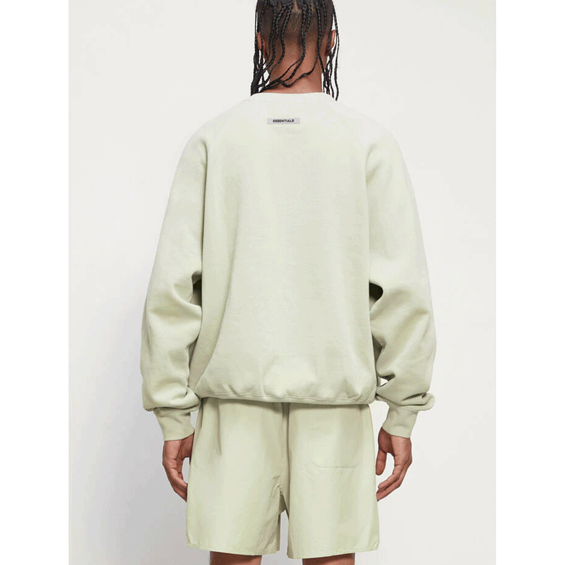 Fog Fear of God Essentials Hoodie Letter Avocado Green Brushed round Neck Pullover Sweatshirt Male