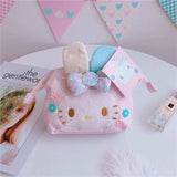 My Melody Bag Cartoon Large Capacity Cosmetic Bag Cute Girl Portable Storage Bag Simple Multi-Functional Small Square Bag Kulomi