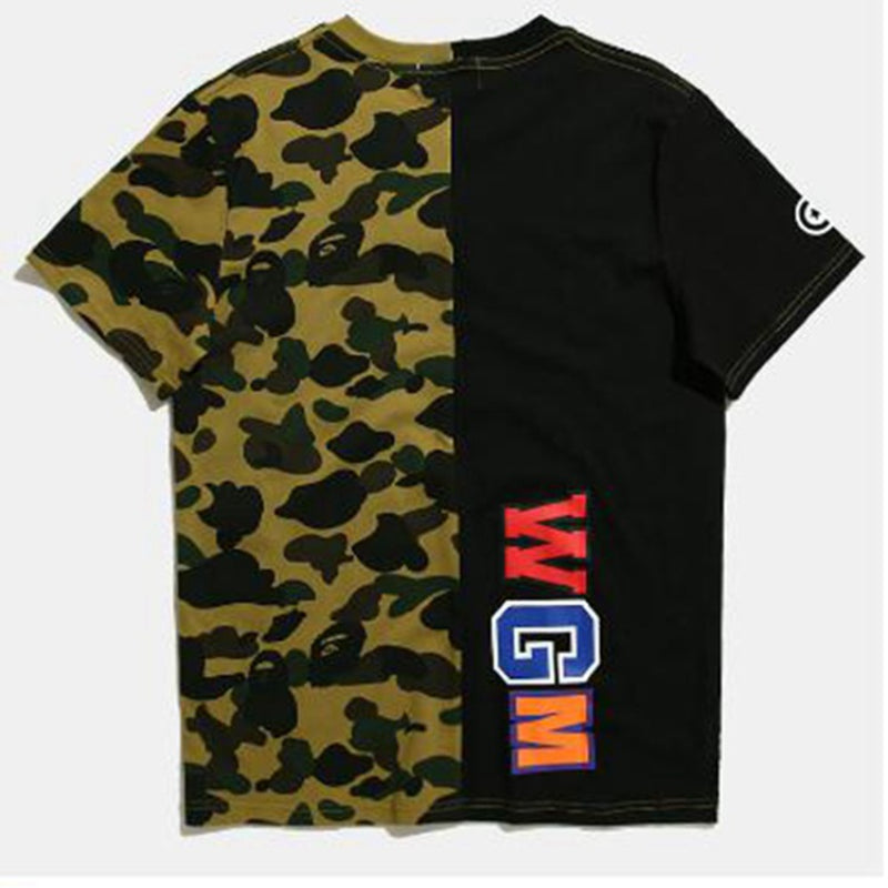 WGM Shirt Spring and Summer Color Matching Printed Short Sleeve T-shirt