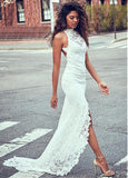 Formal Dresses & Gowns Round Neck Lace Sleeveless Formal Dress