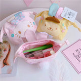 My Melody Bag Cartoon Large Capacity Cosmetic Bag Cute Girl Portable Storage Bag Simple Multi-Functional Small Square Bag Kulomi