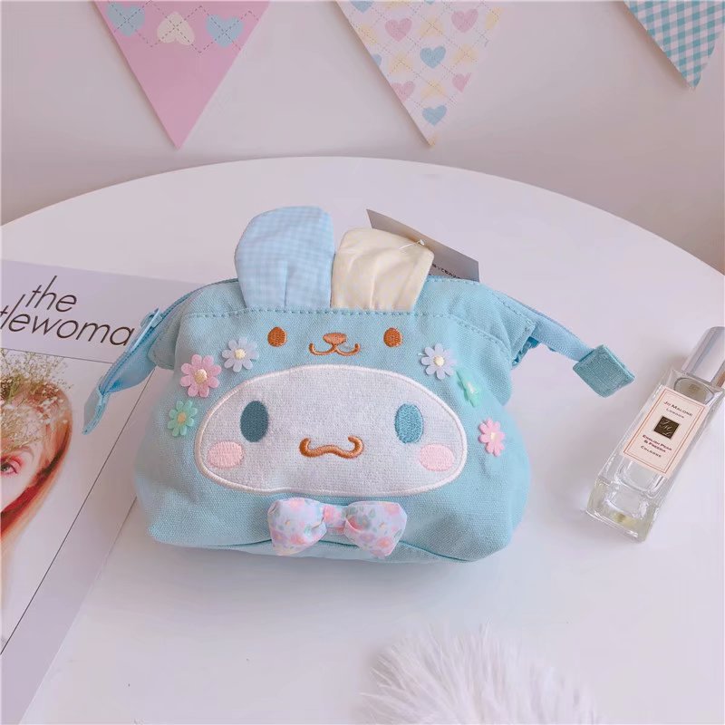 My Melody Bag Cartoon Large Capacity Cosmetic Bag Cute Girl Portable Storage Bag Simple Multi-Functional Small Square Bag Kulomi