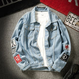 Paisley Denim Jacket Spring and Autumn Leisure Denim Jacket for Men