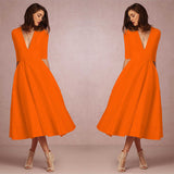 Formal Dresses & Gowns Women's Deep V Mid-Sleeve Dress Evening Gown