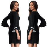 Formal Dresses & Gowns Spring plus Size Women's Dress round Neck Lotus Leaf Skirt Evening Dress