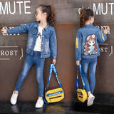 Children Girl Embellish Denim Jacket Autumn Top Baby Clothes