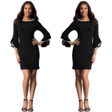 Formal Dresses & Gowns Spring plus Size Women's Dress round Neck Lotus Leaf Skirt Evening Dress