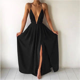 Mauve Dress Summer Fashion Sexy V-neck Low-Cut Sling Backless Chiffon Dress Bohemian Dress Women's Clothing