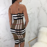 Plaid Sexy Tight bodycon dress