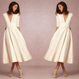 Formal Dresses & Gowns Women's Deep V Mid-Sleeve Dress Evening Gown