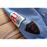 Denim Varsity Jacket Men's Coat Spring and Autumn Denim Jacket Men's Stand Collar Top Men's Baseball Clothing