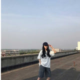 Women's Cargo Shorts Workwear Shorts Women's Summer Loose Straight Bermuda Shorts