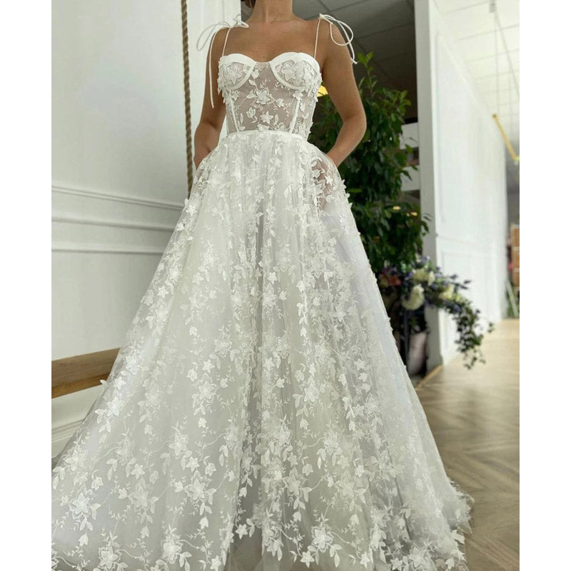 See through Wedding Dress Sexy off-the-Shoulder Evening Dress