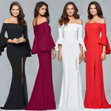 Formal Dresses & Gowns Evening Long Dress Sexy off-Neck Split Women's Dress