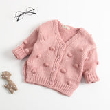 Girl Cardigan Sweaters Autumn and Winter Sweater Top Handmade Bubble Ball