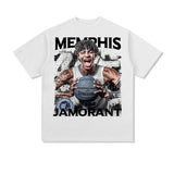 JA Morant Shirt JA Morant Printed Short-Sleeved T-shirt Loose Heavy Small Neckline Sports