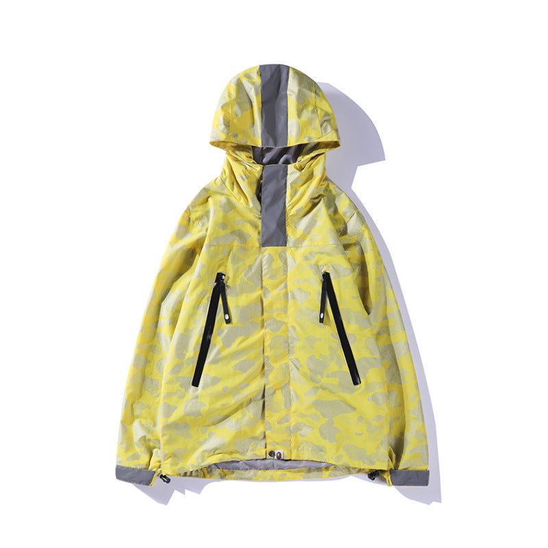 Bape Military Jacket Men'S Camouflage Casual Loose-Fitting Hoodie Jacket