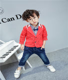 Children Boy Co Ord Fashion Cartoon House Coat Shirt Jeans 3 Piece Set