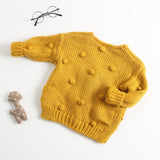 Girl Cardigan Sweaters Autumn and Winter Sweater Top Handmade Bubble Ball