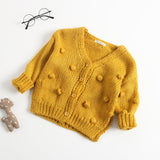 Girl Cardigan Sweaters Autumn and Winter Sweater Top Handmade Bubble Ball