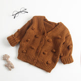 Girl Cardigan Sweaters Autumn and Winter Sweater Top Handmade Bubble Ball