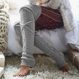Winter Chunky Cable Thick Knit Thigh High Socks Long Stockings Boot Autumn and Winter below the Knee Warm Woolen Yarn Socks Women