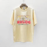 Rhude T Shirt Limited Rhude Casual Hip Hop Summer Loose round Neck