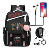 Stranger Things Hellfire Club Backpack USB Charging Backpack Student