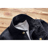 Denim Varsity Jacket Men's Denim Jacket Spring and Autumn Youth Slim-Fit Casual Coat Men's Clothing